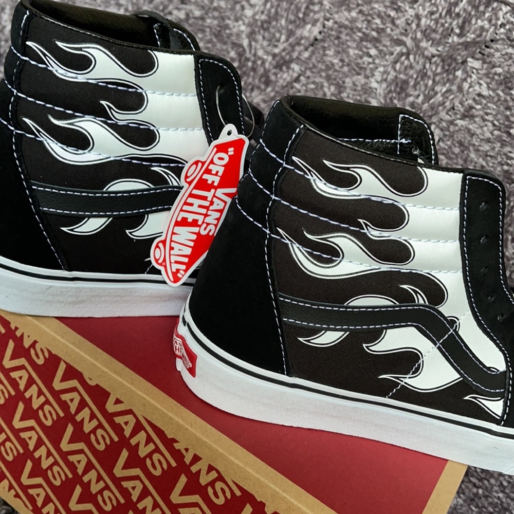 Vans Sk8-Hi Flame Black/White MENS - Picture 15 of 16